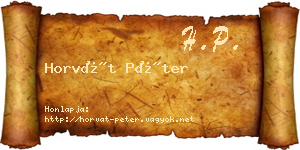 Horvát Péter névjegykártya