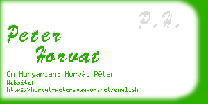 peter horvat business card