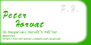 peter horvat business card